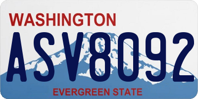 WA license plate ASV8092