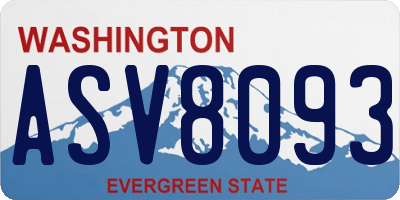 WA license plate ASV8093