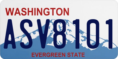 WA license plate ASV8101