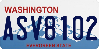 WA license plate ASV8102
