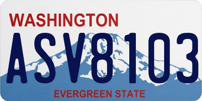 WA license plate ASV8103