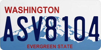 WA license plate ASV8104