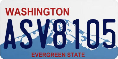 WA license plate ASV8105