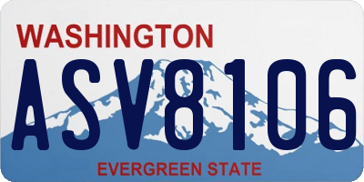 WA license plate ASV8106