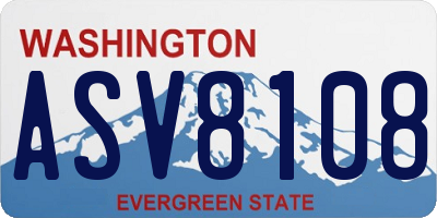WA license plate ASV8108