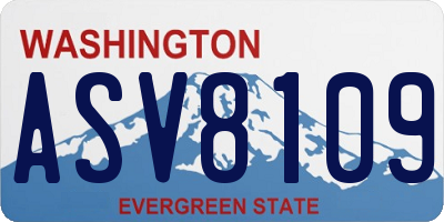 WA license plate ASV8109