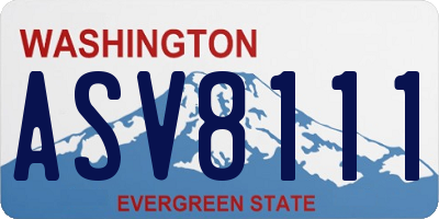 WA license plate ASV8111