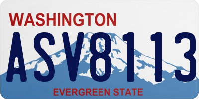 WA license plate ASV8113