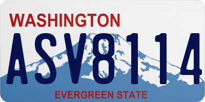 WA license plate ASV8114