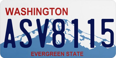 WA license plate ASV8115