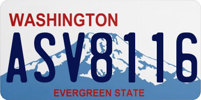 WA license plate ASV8116