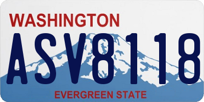 WA license plate ASV8118