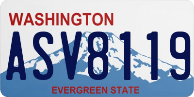 WA license plate ASV8119
