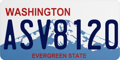 WA license plate ASV8120