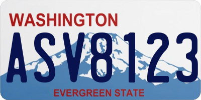 WA license plate ASV8123