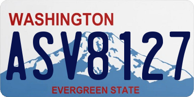 WA license plate ASV8127