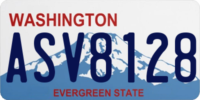 WA license plate ASV8128