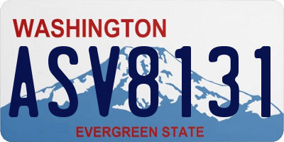WA license plate ASV8131