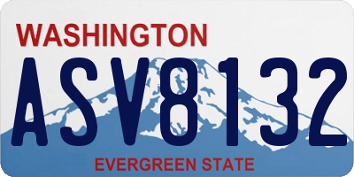 WA license plate ASV8132