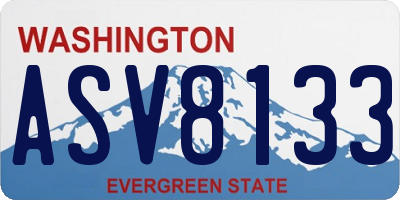 WA license plate ASV8133