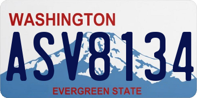 WA license plate ASV8134