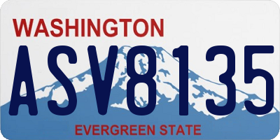 WA license plate ASV8135