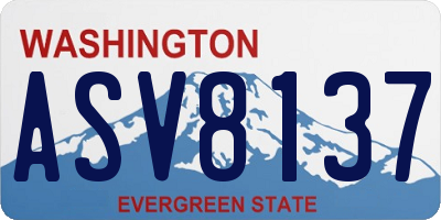 WA license plate ASV8137