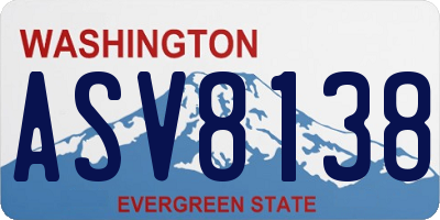 WA license plate ASV8138