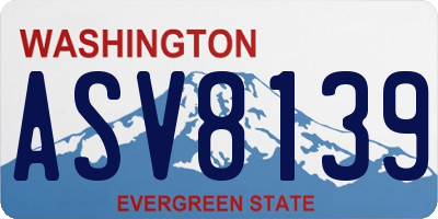 WA license plate ASV8139