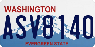 WA license plate ASV8140
