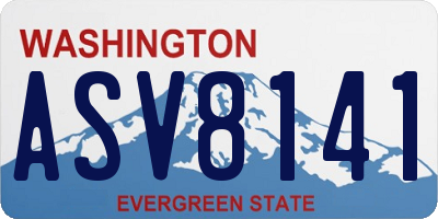 WA license plate ASV8141