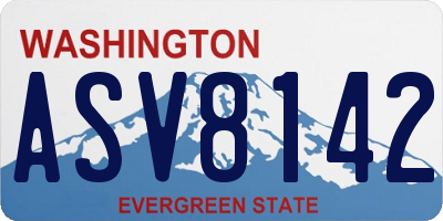 WA license plate ASV8142