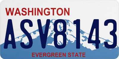 WA license plate ASV8143