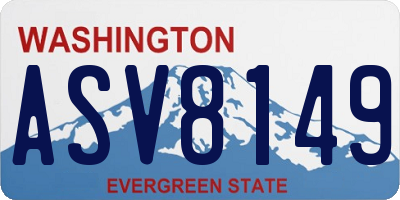 WA license plate ASV8149
