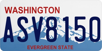 WA license plate ASV8150