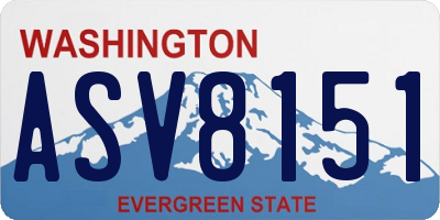 WA license plate ASV8151