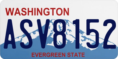 WA license plate ASV8152