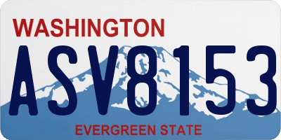 WA license plate ASV8153