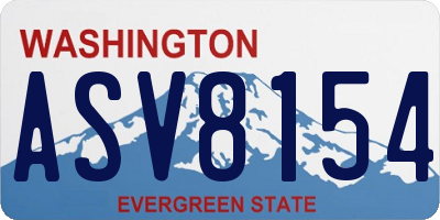 WA license plate ASV8154