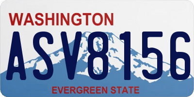 WA license plate ASV8156