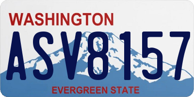 WA license plate ASV8157