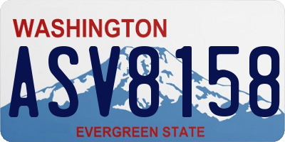 WA license plate ASV8158