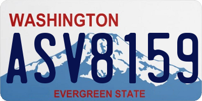 WA license plate ASV8159