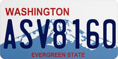 WA license plate ASV8160