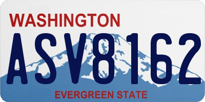 WA license plate ASV8162