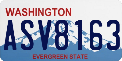 WA license plate ASV8163