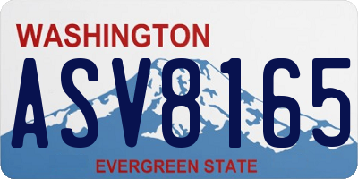 WA license plate ASV8165