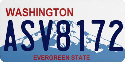 WA license plate ASV8172