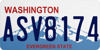 WA license plate ASV8174