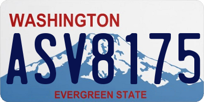 WA license plate ASV8175
